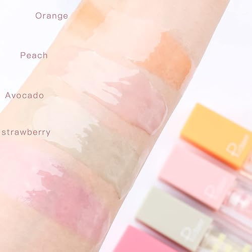 Miniatura 4 de Pudaier - Aceite hidratante para labios, juego de extracto de fruta teñido para labios secos y cuidado de labios, brillo de aceite transparente