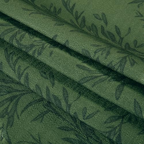 Image of TWOPAGES Pinch Pleat Leaf Print Cafe Curtains, Moss, 52W x 30L