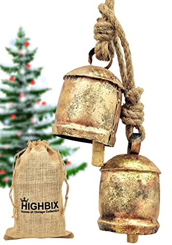 HIGHBIX-10cm-Large-Rustic-Vintage-Lucky-Round-Cow-Bells-On-Rope-Wall-Hanging-Decor-2 HIGHBIX 10cm Large Rustic Vintage Lucky Round Cow Bells On Rope Wall Hanging Decor 2