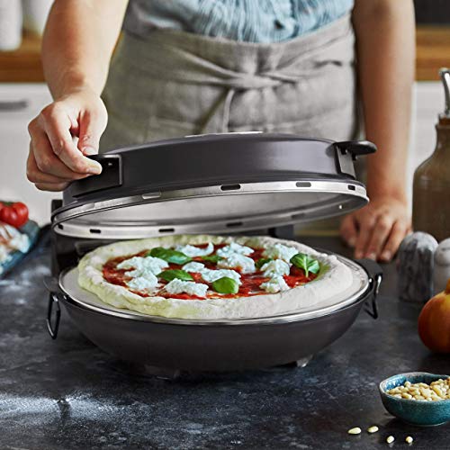 Pizzaoven Peppo 1200W, pizza maker, mini-oven elektrisch, 350 °C, incl. emaille koekenpan en 2 pizzascheppen - Antraciet - Image 5