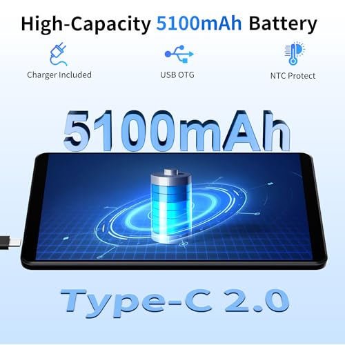 Android 14 Tablet 8 inch Tablets, 2025 Octa-Core Processor, 12GB RAM 64GB ROM 2TB Expand, WiFi 6, Dual 5MP+8MP Camera, BT5.4, 5100mAh Kids Tablets, Widevine L1, Performance Tablet, Gray - Image 7