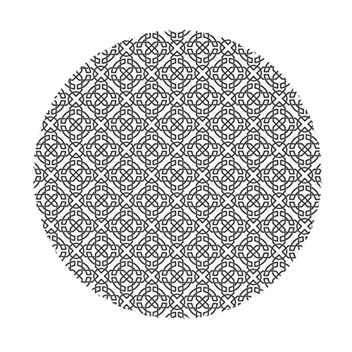 Celtic Pattern Round Table Cloth, 60 Inch, Waterproof Fabric Decorative, Durable Reusable Table Clothes, Wipeable Spill Proof Wrinkle Resistant For Kitchen Dining Dinner Shower Parties, White Black #TOP2