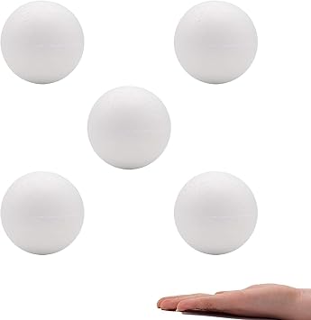 Crafare 3 Inch 5 Pack White Craft Foam Balls Round Polystyrene Foam Balls for Arts Household School Project Party Decoration