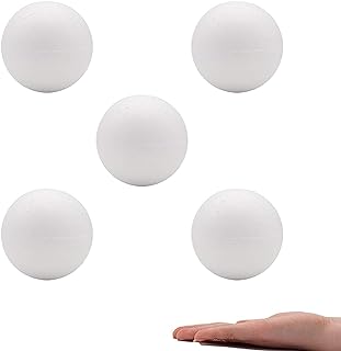 Crafare 3 Inch 5 Pack White Craft Foam Balls Round Polystyrene Foam Balls for Arts Household School Project Party Decoration