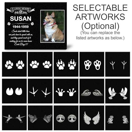 Image of ADFSTONE Pet Memorial Stones Personalized Dog Remembrance Gifts, Customized Dog Picture Grieving Plaque, DIY Gravestone, Custom Sympathy Photo Gift, Animal Grave Markers.