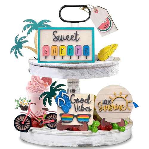 Summer Tiered Tray Decor, Summer Decor, Summer...