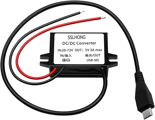 Convertidor de adaptador de corriente CC CC 20-72V a 5V Salida micro USB 12V 24V 36V 48V 60V a 5V 3A 15W módulo reductor impermeable transformador