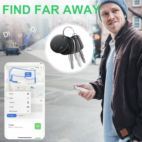 Air Tracker Tags Smart Tag, Air Tag Schlüsselfinder 4er, Bluetooth Tracker Kompatibel mit Apple Wo ist? APP(Nur iOS), Finde und behalte Deine Sachen im Blick:Schlüssel,Geldbörsen,Gepäck (Schwarz)