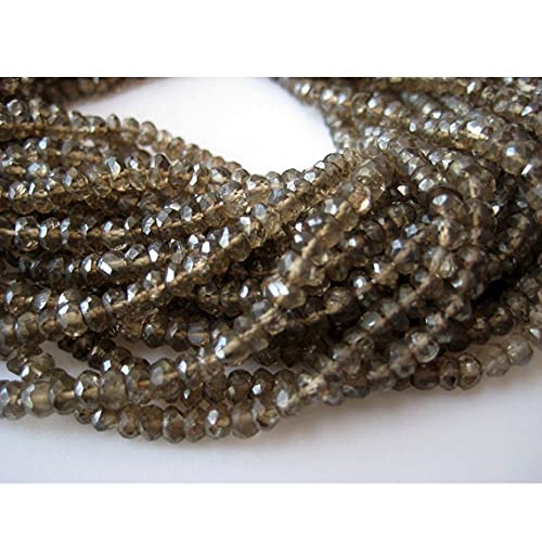 Quartz hydro fumé perles rondelles facettées 4mm pour création bijoux DIY