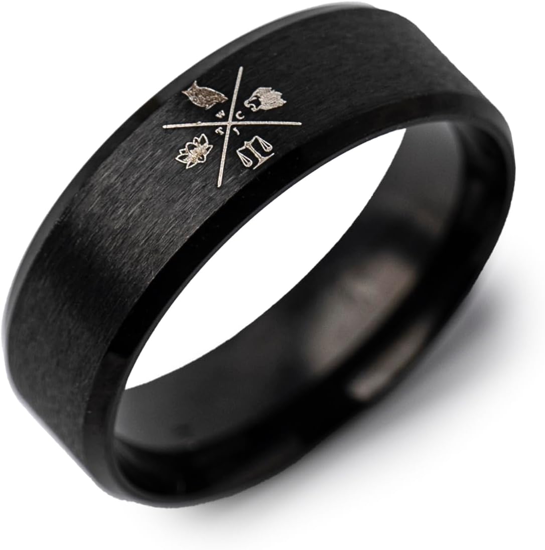 Cardinal Virtues Ring, Four Virtues For The Practising Stoic: Wisdom, Courage, Justice and Temperance