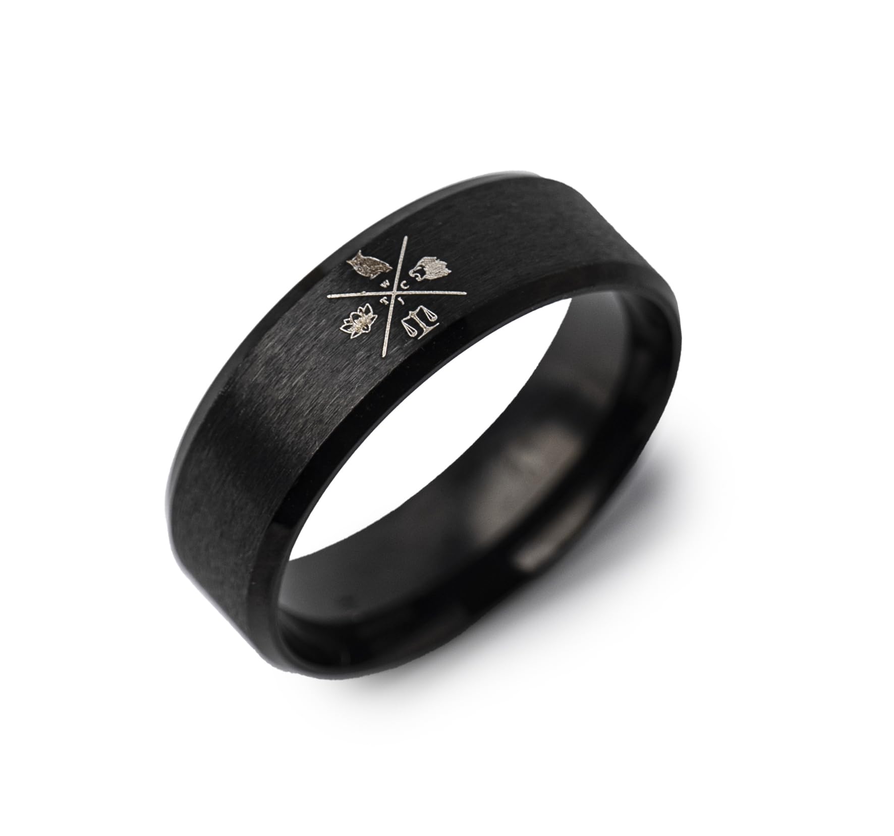 STOIC STORE UK - Cardinal Virtues Ring, Four Virtues For The Practising Stoic: Wisdom, Courage, Justice and Temperance