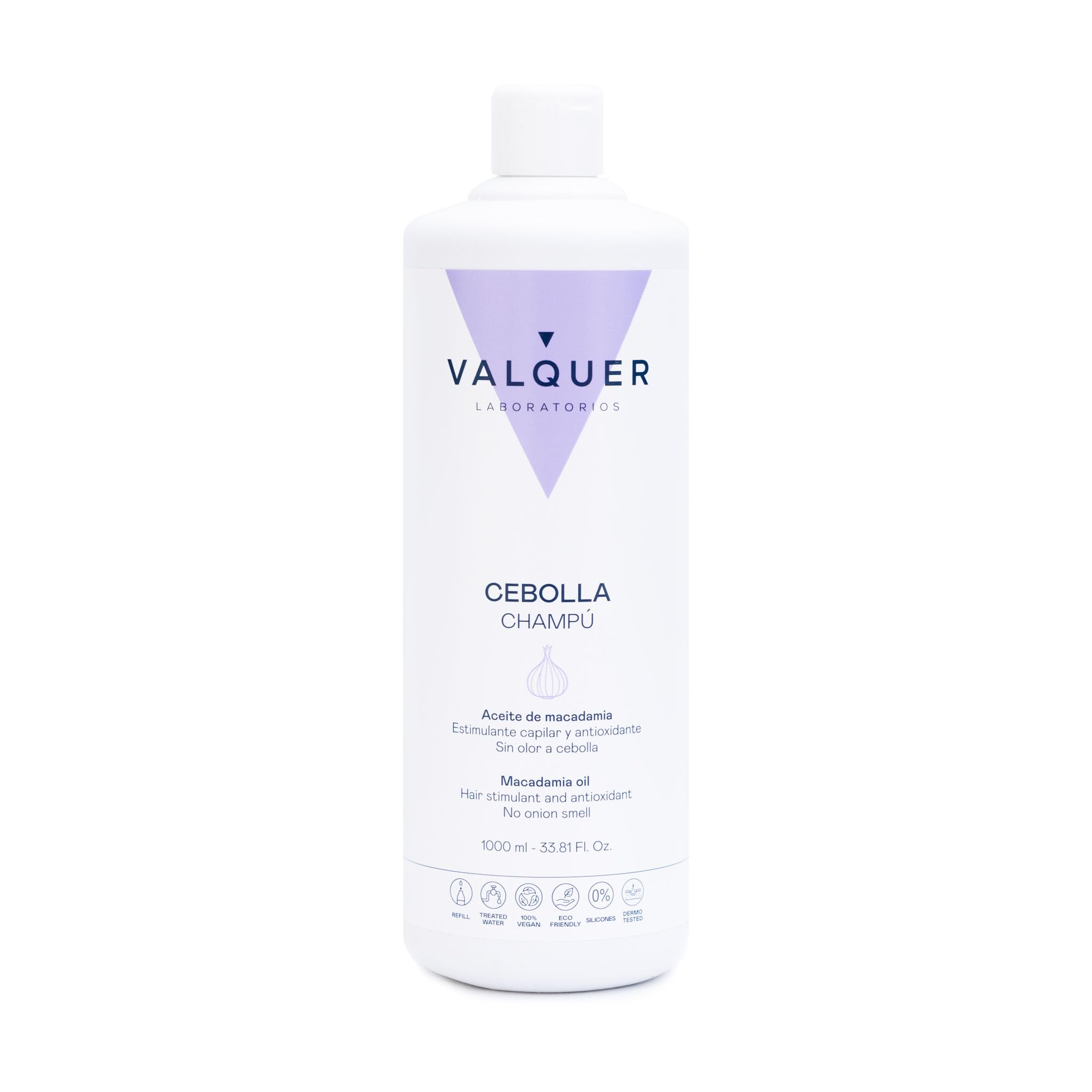 VALQUER Onion Shampoo for Oily Hair | Antioxidant with Anti-Hair Loss Effect that Revitalizes and Purifies | Provides Strength, Volume, and Shine | All Hair Types | 1 L