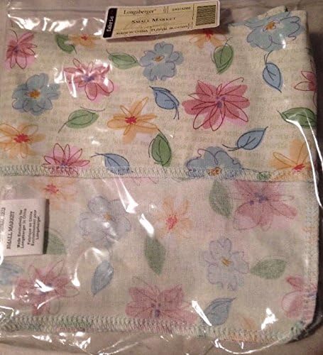 Longaberger Small Market Basket Floral Blooms Fabric Liner Over Edge New In Bag