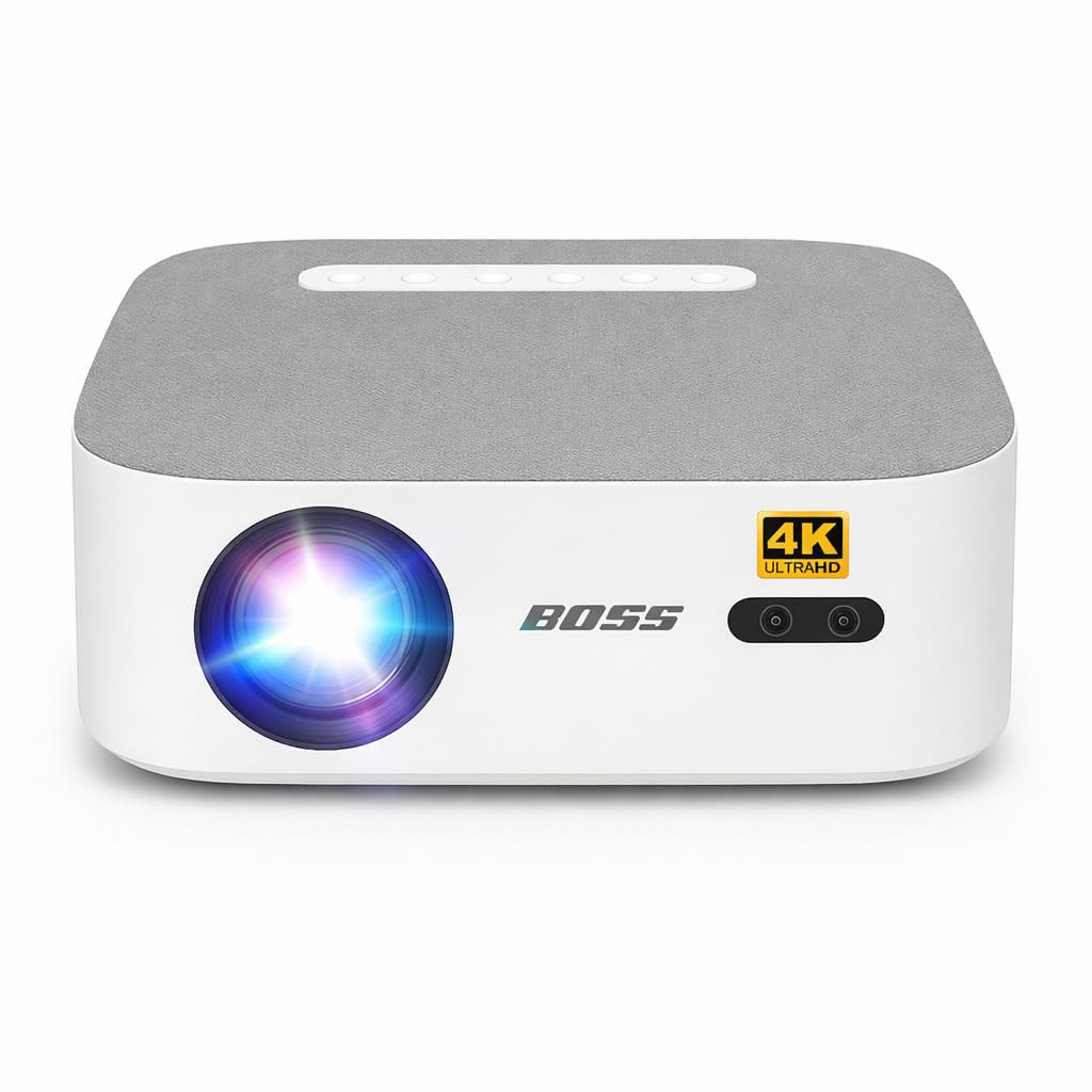 boss s28a pro 4k smart android projector 16000 lumens | qled | ai auto focus/keystone | wifi 6 | bluetooth 5.2 | ott apps | home theatre premium 4k projector