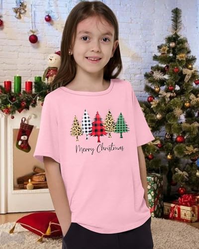 Image of Christmas Tree Shirt for Toddler Boys Girls Merry Christmas T-Shirts Short Sleeve Holiday Tee Xmas Gift Tops