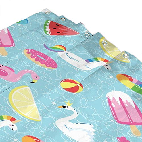 Rideau de douche lavable style cartoon moderne avec crochets - 4