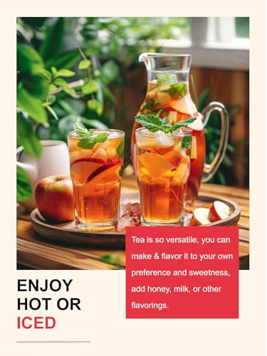 Image of TeeLux Cinnamon Apple Tea Bags, 2.8g /bag, Cinnamon with Hibiscus Herbal Tea, Sweet & Tart & Slightly Spicy, Caffeine Free, 60 Count