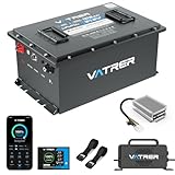 VATRER POWER 48V 105Ah Lithium Golf Cart Battery, Complete Upgrade Kit with Charger, LCD Display, Voltage Reducer, Retention Strap, Built-in 200A BMS, Max 10.24kW Power Output, Perfect for Golf Carts