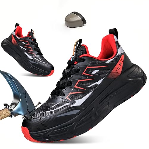 Image of Work Safety Shoes Non-Slip Breathable Lightweight Steel Toe Industrial Construction Warehouse Sneakers
