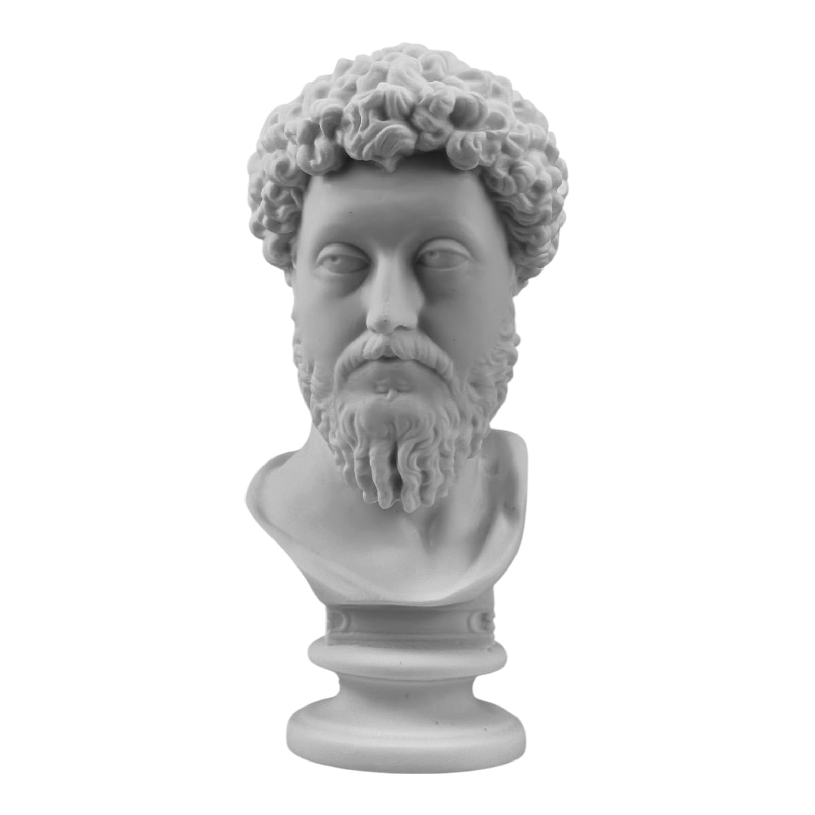 Marcus Aurelius Bust – Handmade Cast Marble Statue, Roman Emperor & Stoic Philosopher, Museum-Quality Sculpture, 9.85 in