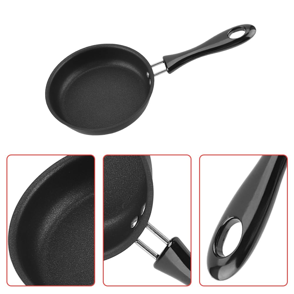 Mini sartén, sartén antiadherente para servir huevos, tortilla redonda, sartén individual, anti calor, goma larga, pequeñas sartenes pequeñas, utensilios de cocina para el hogar, utensilios de 4