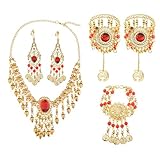 Tamaño ajustable, adecuado tanto para niñas como para mujeres. Los magníficos accesorios de joyería de baile le án el aspecto exótico perfecto al disfraz.