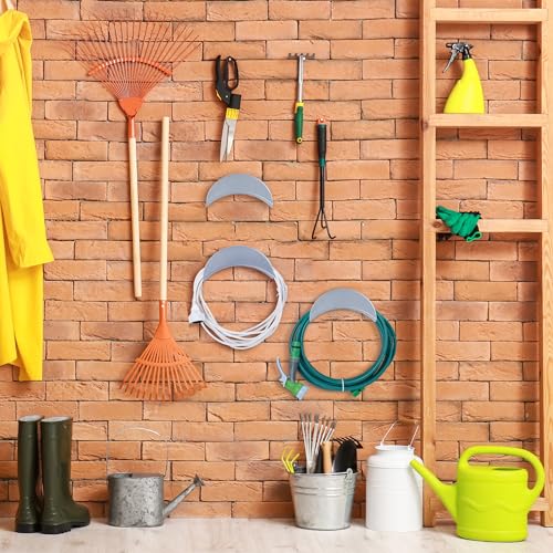 Relaxdays Schlauchhalter Wand 3er Set, für 30 m 1/2 Schlauch, Gartenschlauch Halterung, Schlauchaufhängung Metall, grau