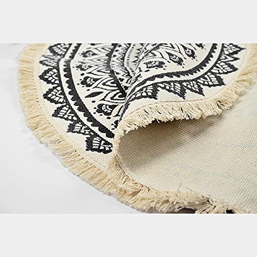 Tapis rétro en coton antidérapant de 180cm lavable pour sol de chambre - 6