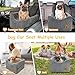 Dog Car Seat for Small/Medium Dogs, Memory Foam Dog Booster Seat, Travel Safety Per Car Seat with Washable Removable Cover, Storage Pockets for Dogs up to 35 lbs(Gray)