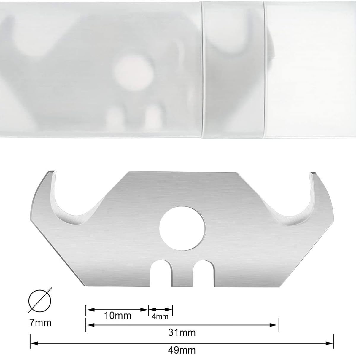 10PCS Heavy Duty Replacement Knife Hook Blade SK5 Steel For Trimming Thick Materials Linoleum Carpet Fabric Cardboard Box Sheet Metal