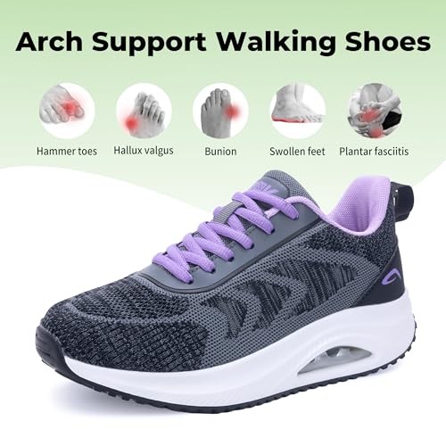 Image of IIV Women's Walking Shoes | Arch Support Orthotic Tennis Shoes | Plantar Fasciitis Sneakers for Pain Relief