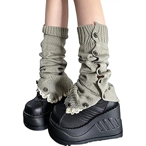 Lebaley Kawaii Leg Warmers for Girls Women - Japanese Lolita Leg Warmers Y2K Harajuku Leg Cover Stockings Kawaii Knit Socks Cover