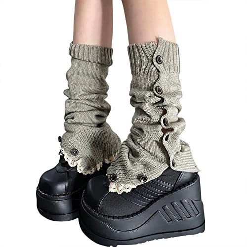 Image of Lebaley Kawaii Leg Warmers Y2K Harajuku Legs Warmer for Girls Women Lolita Accessorie Gothic Long Sock Winter Ankle Warmers