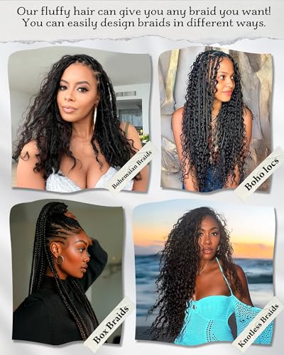 Deep Wave Bulk Braiding Hair-Wet and Wavy Human Salt and Peper Braiding Hair,20 Inches 2 Bundles No Weft Bohemian Curly Hair Bundle for DIY(20"-2 Bundles,Gray)