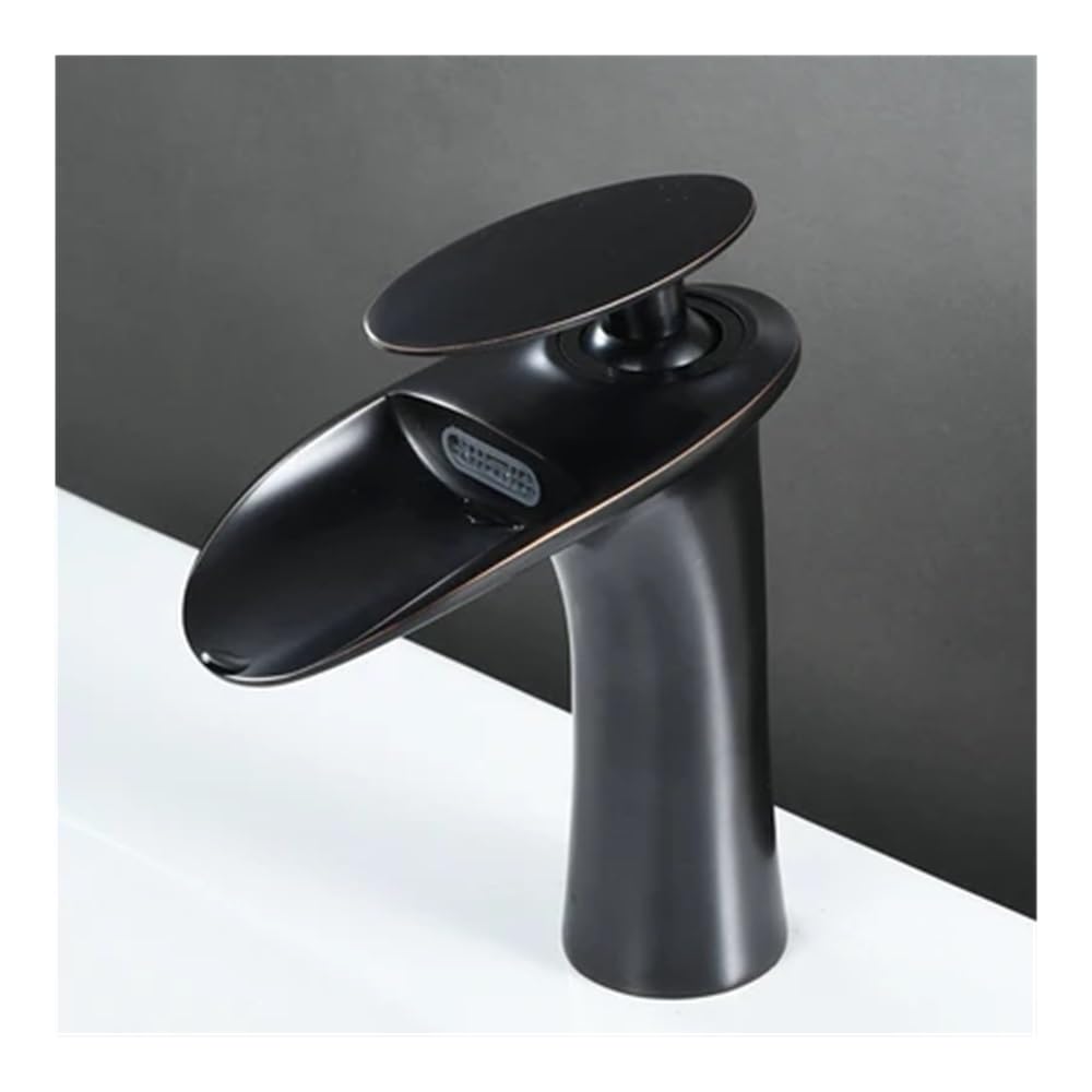 Blyqxs 3 Brass Hot And Cold Waterfall Faucet Countertop Basin Washbasin Black/White/Gold Heightened Models Faucet W3044(3)