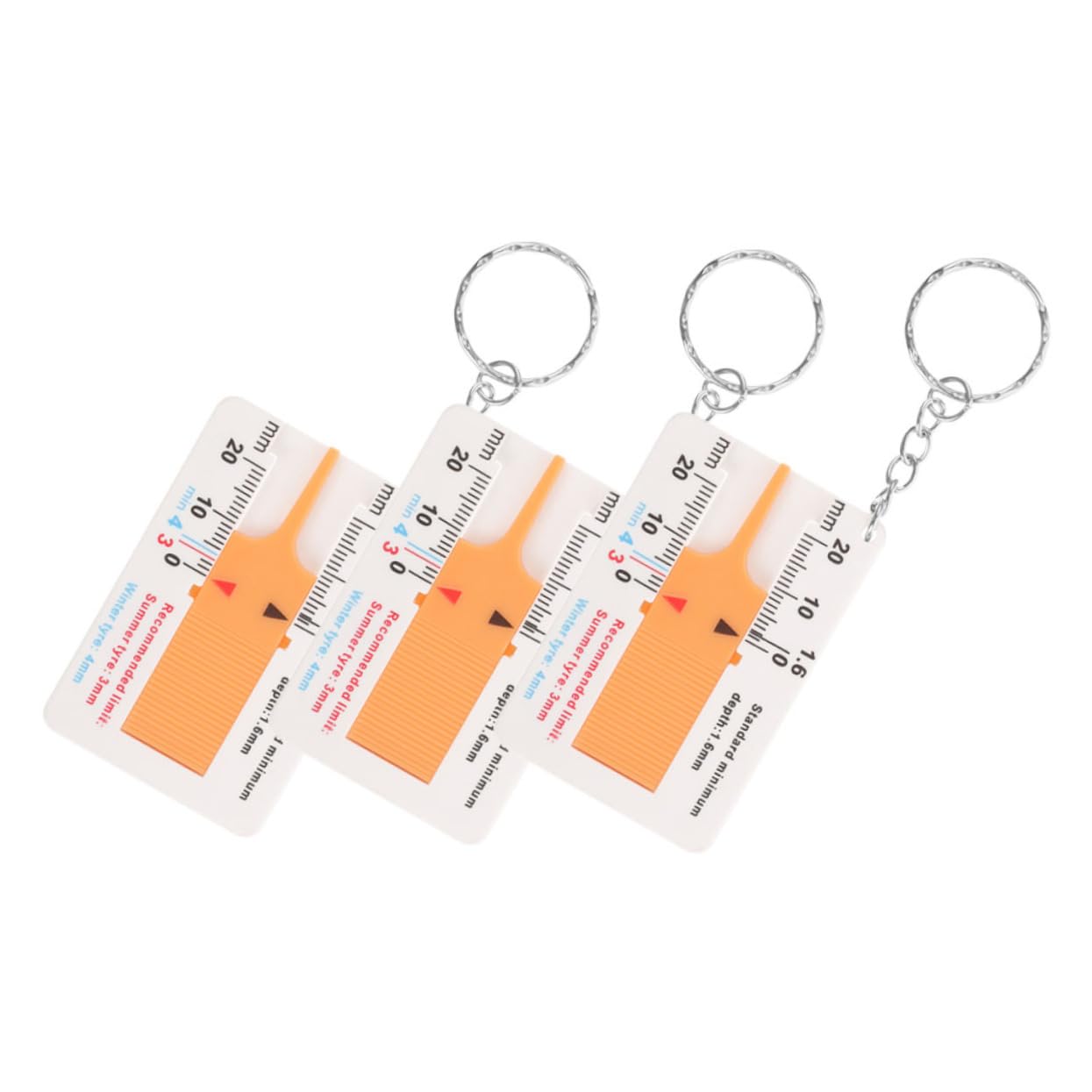 Beatifufu Auto Tire Tread Depth Gauge Yellow Clip 3pcs Plastic Tire Gauge for Precise Measurement and Longevity