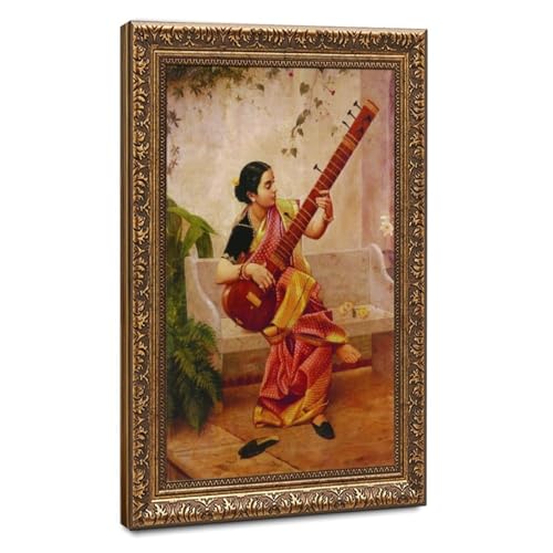 XOQO Raja Ravi Varma - Kadambari Prints Posters Canvas Deco Paintings Vintage Photography Wall Art For Office Living Room Hallway Hanging Frame 8" L X 12" W