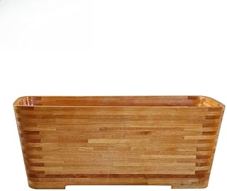Japanese Style Oak Wooden Soaking Tub – Solid Wood Bathtub for Adults with Comfortable Pillow, Adjustable Backrest & Stool – Luxury Bath Tub for Wellness, Sauna & Relaxation, 51"