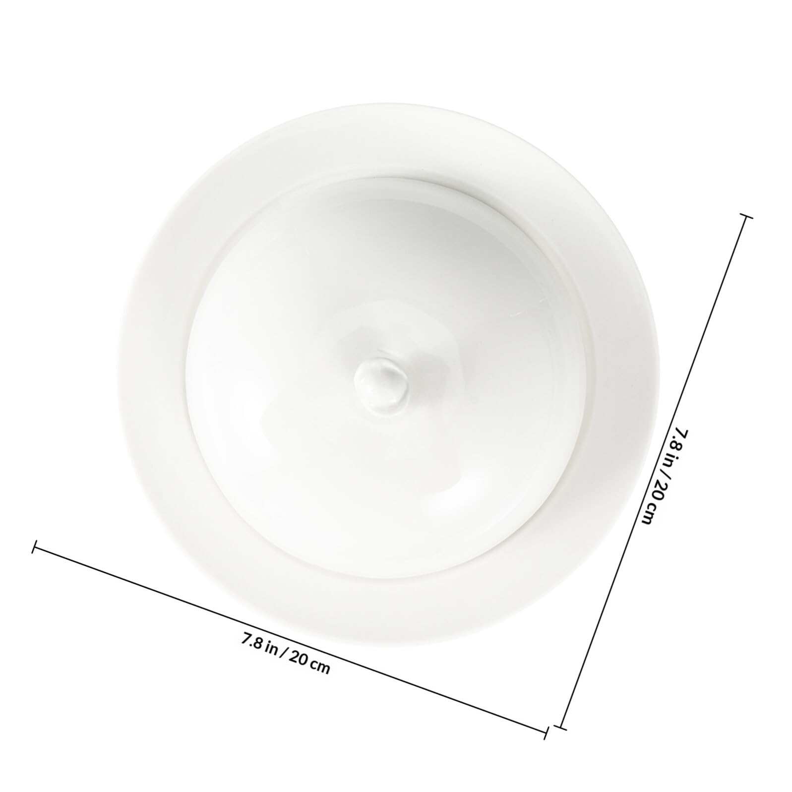 Plato de Cerámica de Color Claro 20 Cm con Tapa para Servir Bistec y Aperitivos, Vajilla para Restaurantes y Hoteles, Plato para Comida Occidental y Refrigerios
