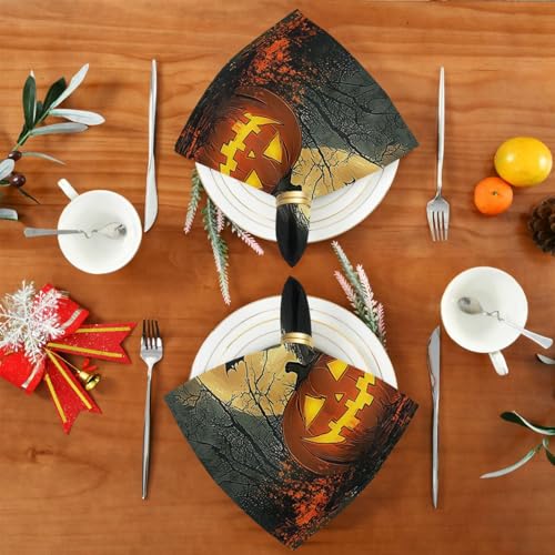 Servilletas de tela Halloween gato negro set 6 20x20 in miniatura 5