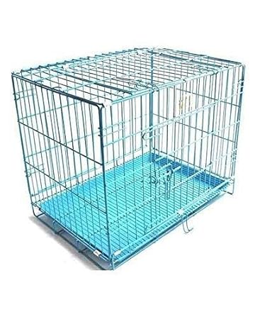 PSK PET MART Powder Coated Iron Cage with Removable Tray for Dog (36-inch, Large Blue)