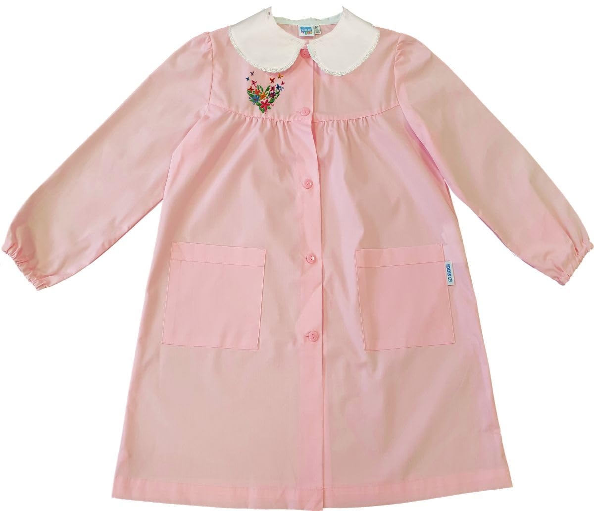 Grembiule scuola elementare bambina rosa siggi fiori farfalle