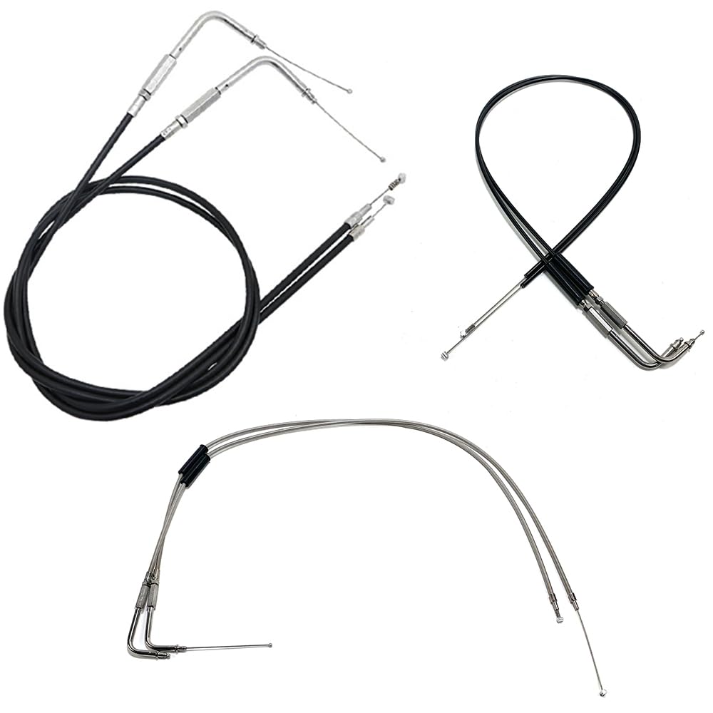 linka sprzęgła hamulca Linka gazu z plecionych drutów stalowych pasująca do motocykli Harley Davidson Sportster XL1200 883 Dyna Road King Electra Glide(White 120cm)