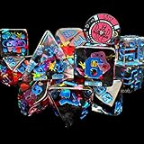 Retro Arcade - Video Game 11 Dice Set with Unique Pixel Font and Collectors Chip