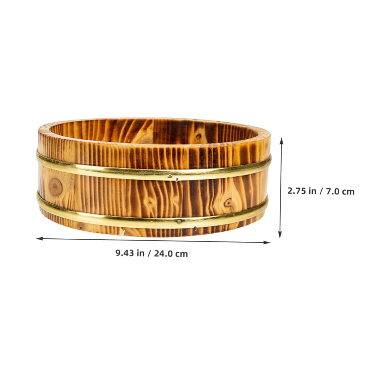 BRIGHTFUFU 2pcs Wooden Sushi Rice Mixing Bucket Outdoor Camping Rice Bowl Traditional Japanese Design for Multi Functional Kitchen Storage for Sushi Preparation and Serving