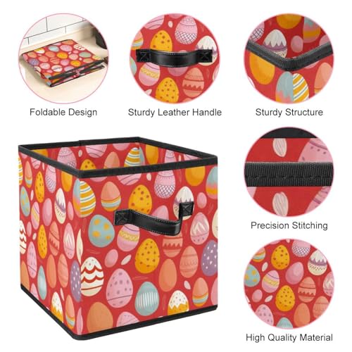 Cesta de almacenamiento rosa decorativa para huevos de Pascua y armarios 5