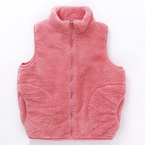 Toddler Boys Girls Vest Fuzzy Fleece Sleeveless Coat Outerwear Pockets Kids Solid Puffer Button Warm2