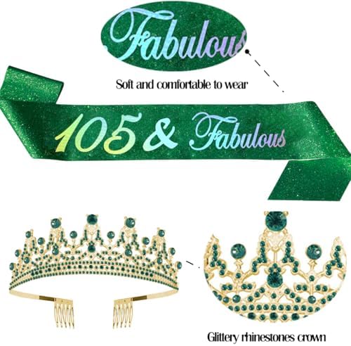 Green Birthday Sash and Tiara Kit Sash and Green Crystal Tiara for Birthday Party Supplies image 5