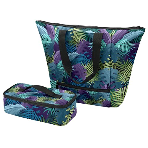 Grand sac fourre-tout avec boîte à déjeuner et sacs isolants école