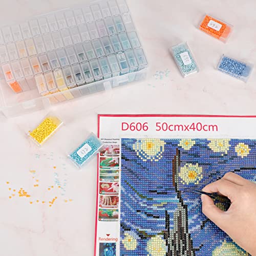 Sghuo SGHUO20190428001 1 Pack 64 Grids Diamond Painting Tool Box Container Craft Storage With Adjustable Dividers For Beads thumb #4